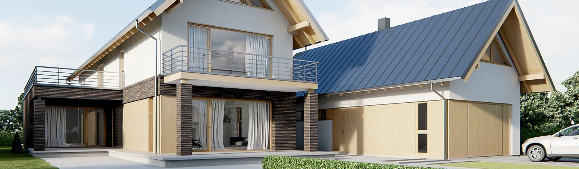 Dom z dużym garażem