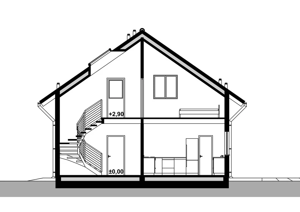 Projekt elewacje i przekrój