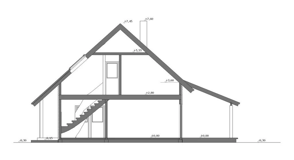 Projekt elewacje i przekrój