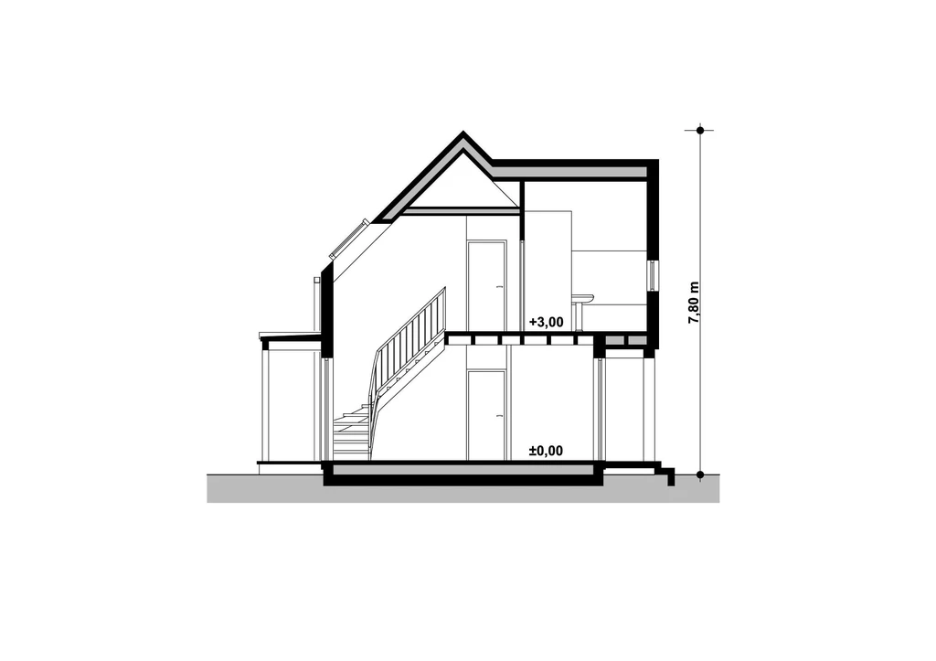 Projekt elewacje i przekrój