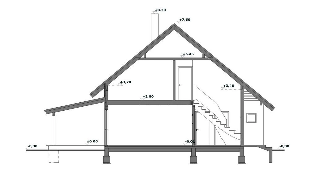 Projekt elewacje i przekrój